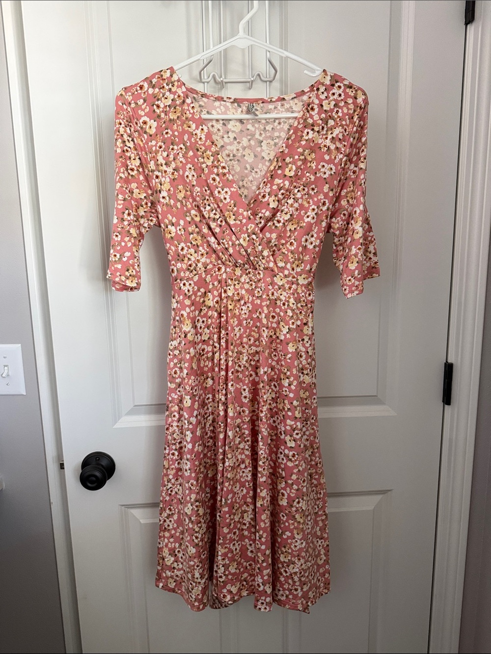 Floral Pink Maternity Wrap Dress
